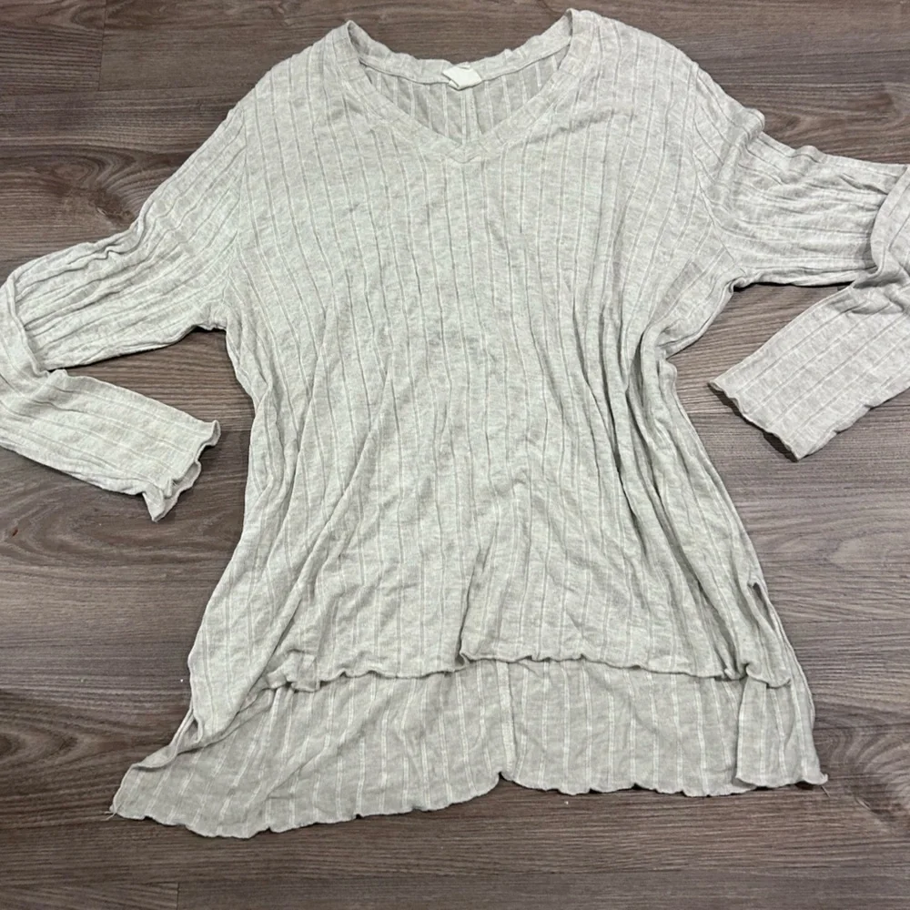 Cream Ruffled Long Sleeve Tee - Picture 1 of 1